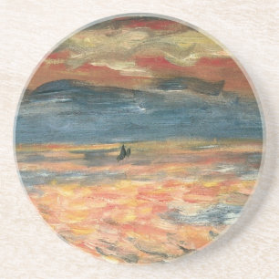 Dessous De Verre En Grès Coucher de soleil sur la mer par Pierre Renoir, Be