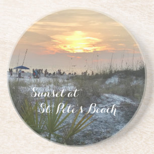 Dessous De Verre En Grès Coucher de soleil sur la plage St. Pete Florida