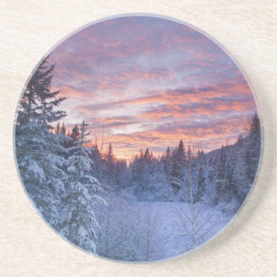 Dessous De Verre En Grès Coucher de soleil vibrant peint le ciel au-dessus 