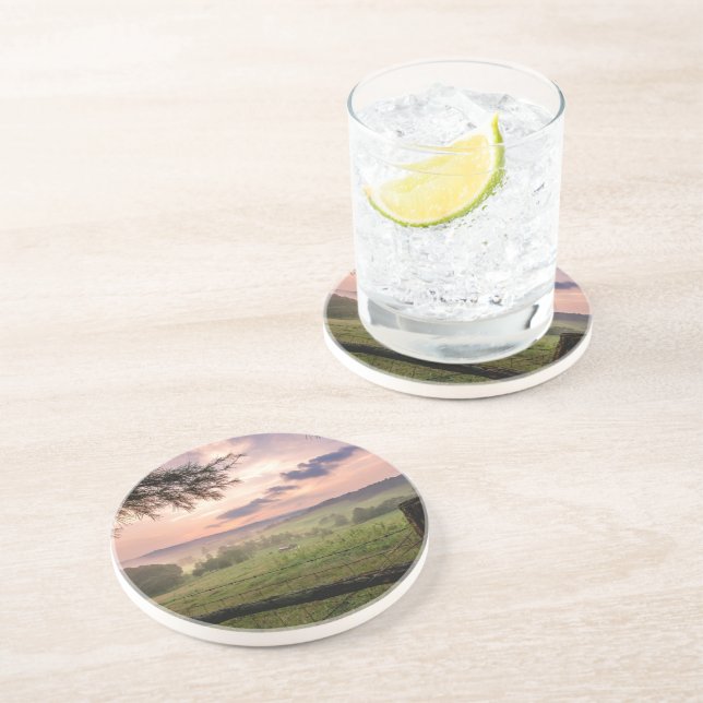 Dessous De Verre En Grès Coucher du soleil de la Virginie (Côté)