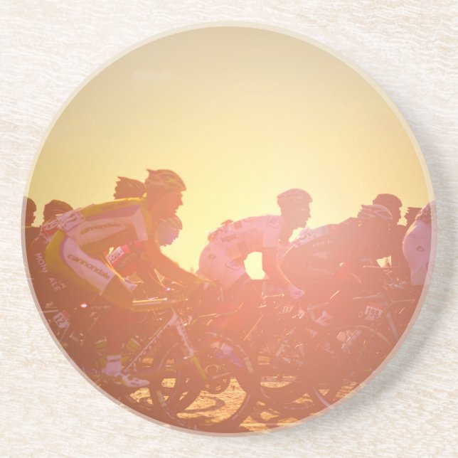 Dessous De Verre En Grès Coucher du soleil de Tour de France (Devant)