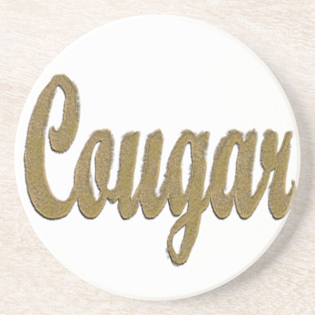 Dessous De Verre En Grès Cougar - Furry Text (Devant)