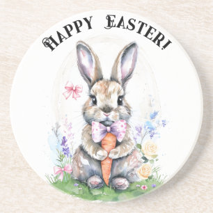 Dessous De Verre En Grès Couleur d'eau Vintage lapin de Pâques