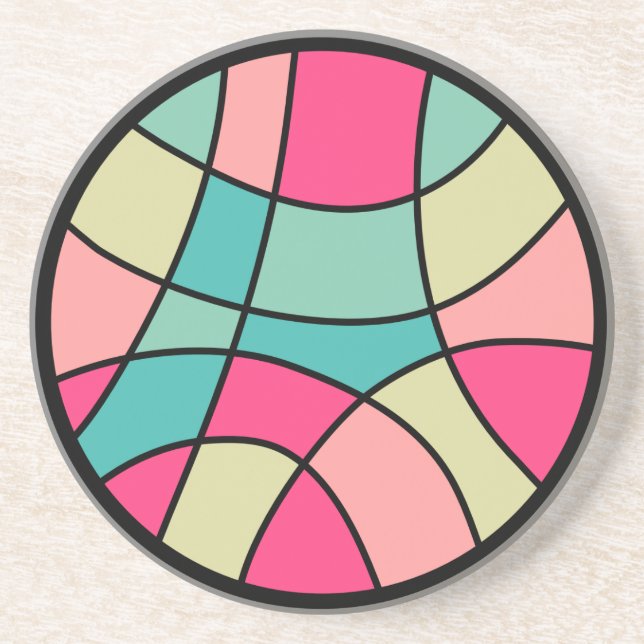Dessous De Verre En Grès Couleur ronde Abstraite 160422(07) (Devant)