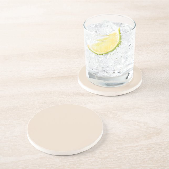 Dessous De Verre En Grès Couleur solide de l'amande (Côté)