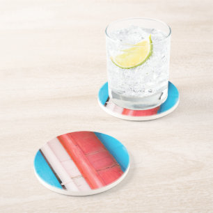 Dessous De Verre En Grès Couleurs caribéennes - abstrait