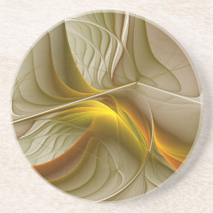 Dessous De Verre En Grès Couleurs de métaux précieux, art fractal abstrait