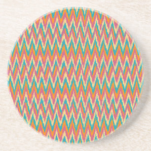 Dessous De Verre En Grès couleurs d'épice de conception de zigzag d'iKat