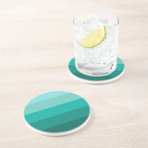 Dessous De Verre En Grès Couleurs vertes rayées