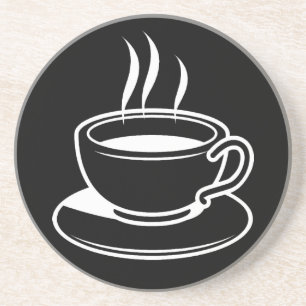 Dessous De Verre En Grès Coupe chaude de café - Noir