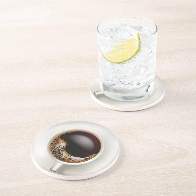 Dessous De Verre En Grès Coupe de café noir (Côté)