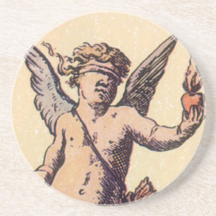 Dessous De Verre En Grès Coupe de la Saint-Valentin Cupidon avec les yeux b