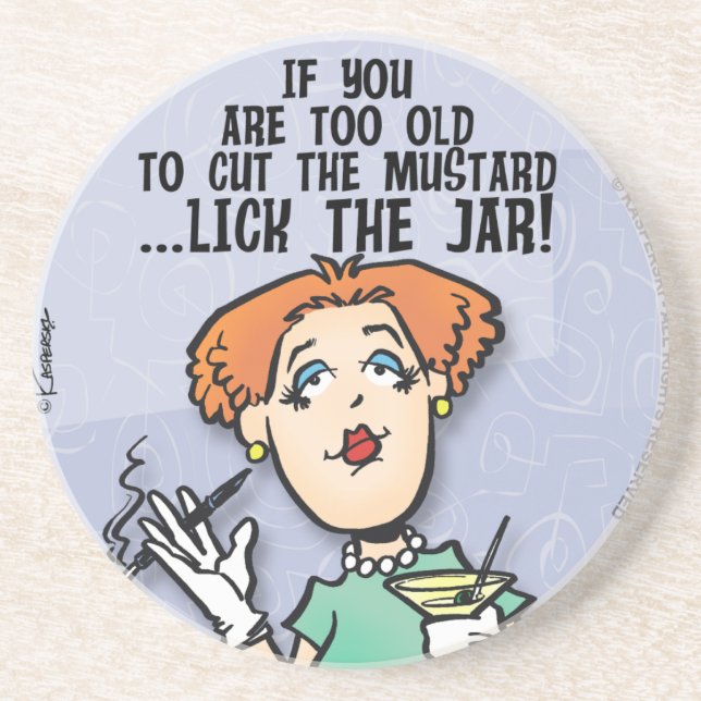 Dessous De Verre En Grès Couper La moutarde (Devant)