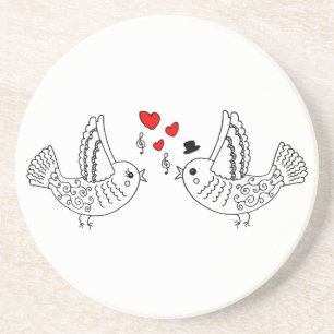 Dessous De Verre En Grès Couple d'oiseaux