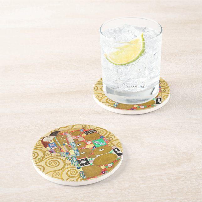 Dessous De Verre En Grès Couple Nouveau de Gustav Klimt Exaucé (Côté)
