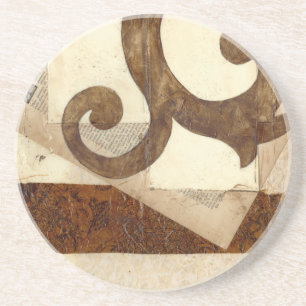 Dessous De Verre En Grès Coupure de journal vintage