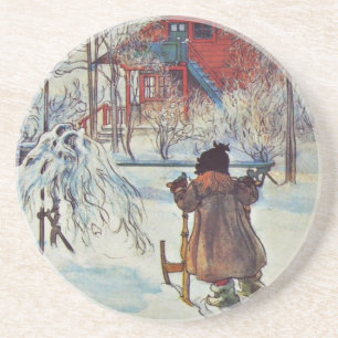 Dessous De Verre En Grès Cour et Chambre de lavage