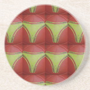 Dessous De Verre En Grès Courbes jaunes dorées.JPG