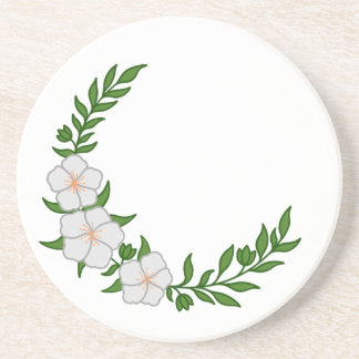 Dessous De Verre En Grès Couronne croissante magnifique de fleurs blanches