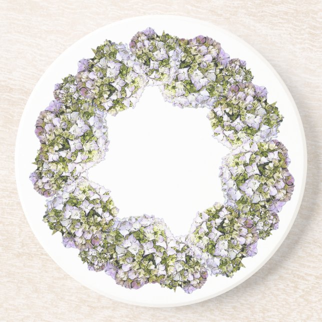 Dessous De Verre En Grès Couronne de Hortensia (Devant)
