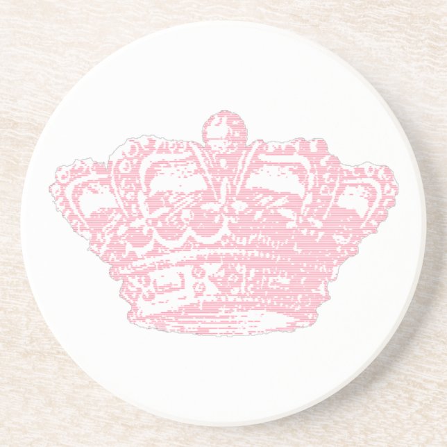 Dessous De Verre En Grès Couronne rose (Devant)