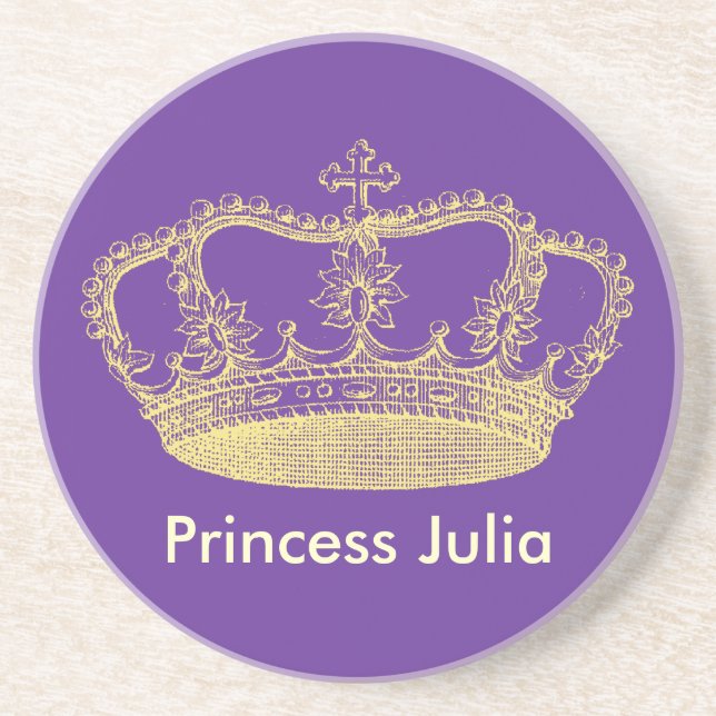Dessous De Verre En Grès Couronne royale d'or traditionnelle (Devant)