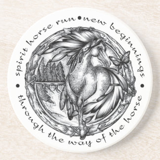 Dessous De Verre En Grès Course de cheval d'esprit