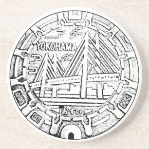 Dessous De Verre En Grès Couverture Yokohama Japon de rue de trou d'homme