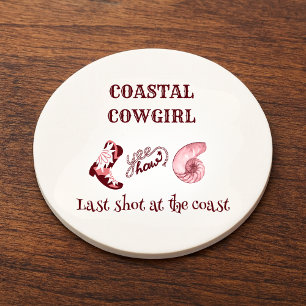 Dessous De Verre En Grès cowgirl côtière rose