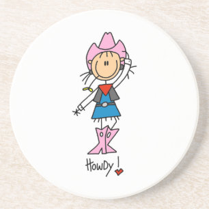 Dessous De Verre En Grès Cowgirl en T-shirts roses et cadeaux