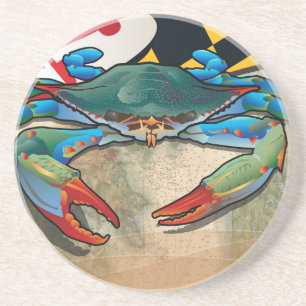 Dessous De Verre En Grès Crabe bleu du Maryland