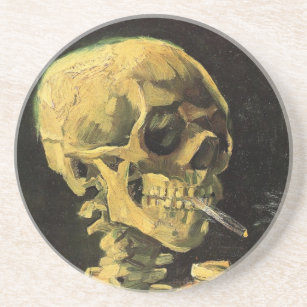 Dessous De Verre En Grès Crâne avec cigarette brûlante par Vincent van Gogh