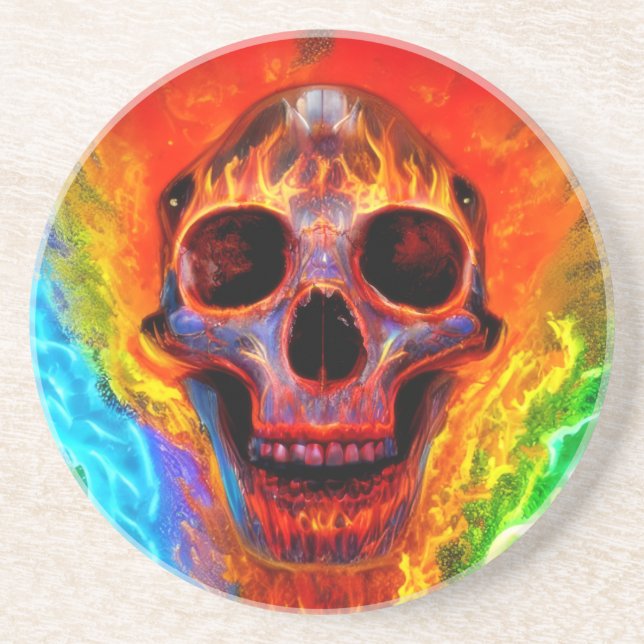 Dessous De Verre En Grès Crâne couleur (Devant)