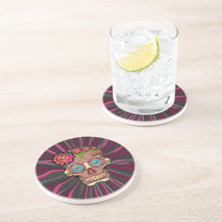 Dessous De Verre En Grès Crâne en sucre aspect bois sculpté avec couronne f