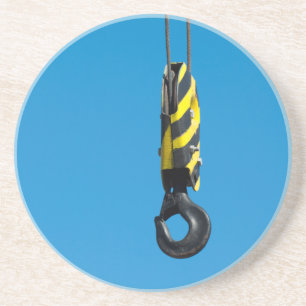 Dessous De Verre En Grès Crane hook with yellow and black stripes hang