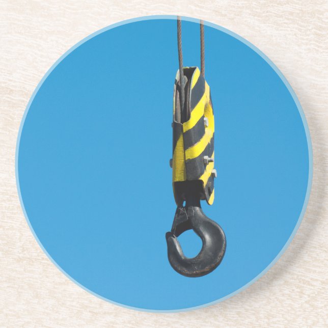 Dessous De Verre En Grès Crane hook with yellow and black stripes hang (Devant)