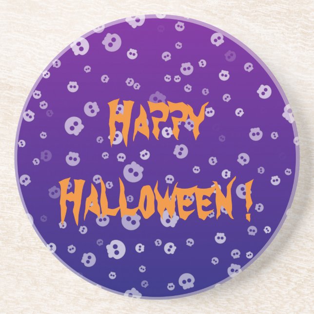 Dessous De Verre En Grès Crânes d'Halloween (Devant)