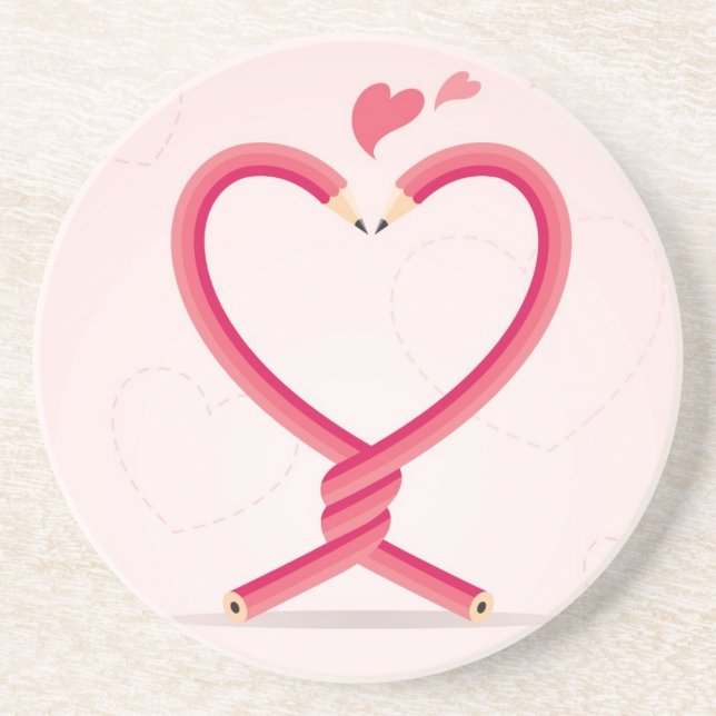 Dessous De Verre En Grès Crayons dans l'amour (Devant)