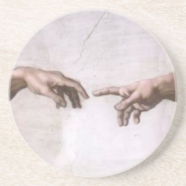 Dessous De Verre En Grès Création d'Adam (détail-mains) (Devant)