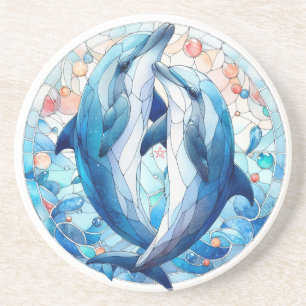 Dessous De Verre En Grès Créez votre propre dauphins s'embrassant en verre