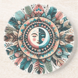 Dessous De Verre En Grès Créez Votre Propre Mandala Bohème Céleste Soleil L