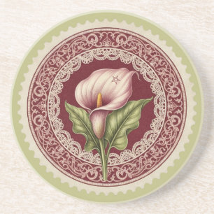 Dessous De Verre En Grès Créez Votre Propre Tampon de Calla Rose Victorien