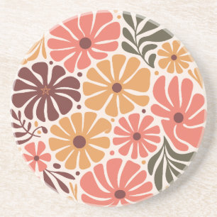 Dessous De Verre En Grès Créez Votre Propre Vintage Groovy Rétro Fleurissan