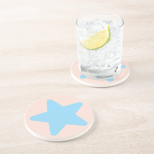 Dessous De Verre En Grès Crème Blue Star Mist Crème grès grès