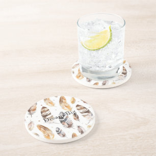 Dessous De Verre En Grès Crème Brown Peau native