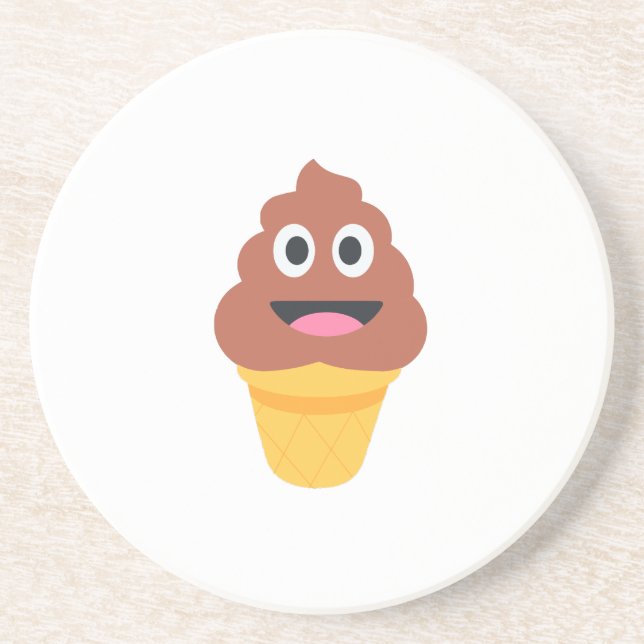 Dessous De Verre En Grès crème glacée cône émoji (Devant)