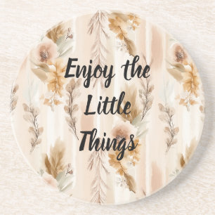 Dessous De Verre En Grès Crème Rustique Floral Boho