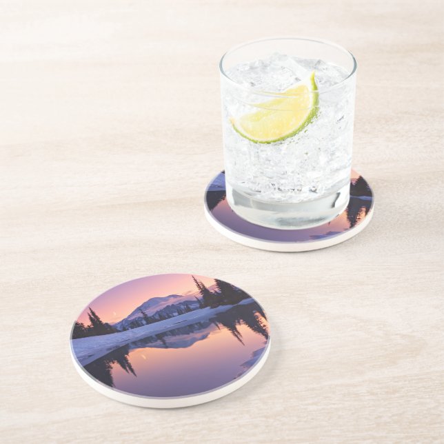 Dessous De Verre En Grès Crépuscule, Tarn et croissant de lune (Côté)