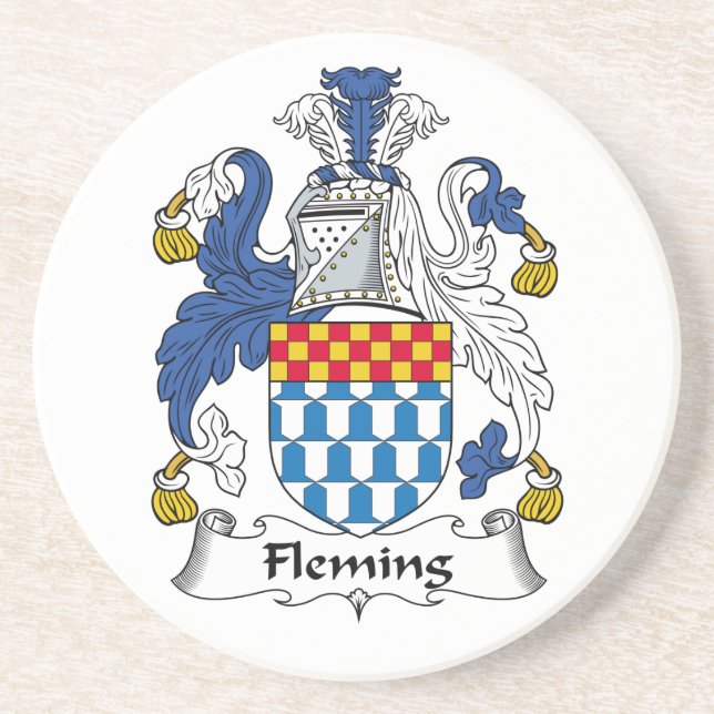 Dessous De Verre En Grès Crête de famille de Fleming (Devant)