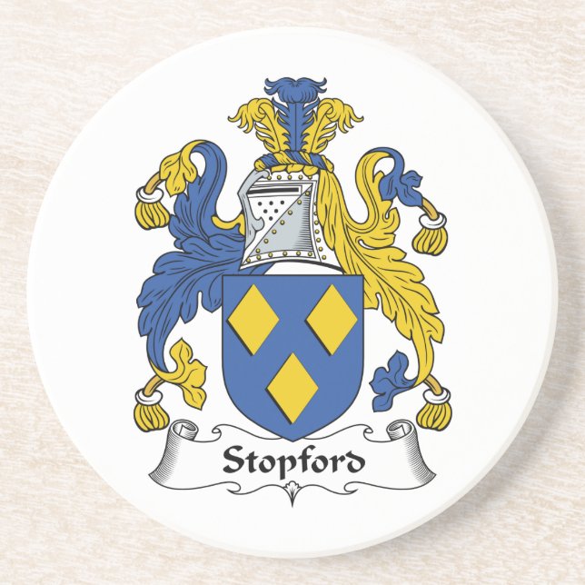 Dessous De Verre En Grès Crête de famille de Stopford (Devant)